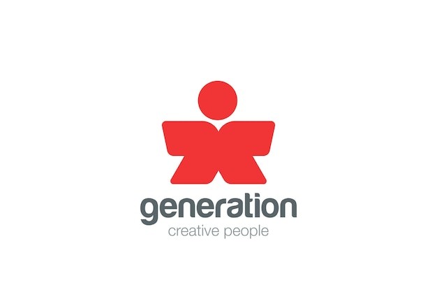 抽象的人标志logo