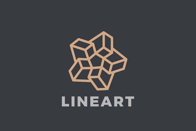 星星线条标志logo