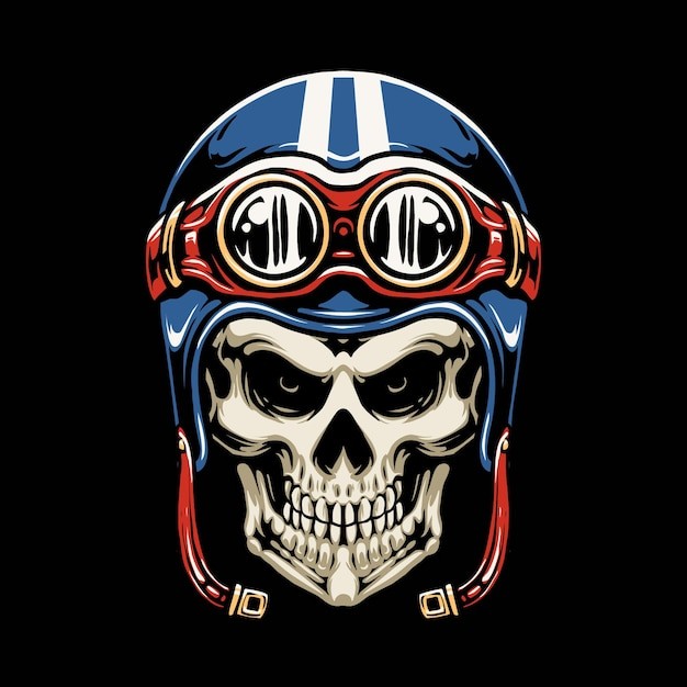 飞行员骷髅插画