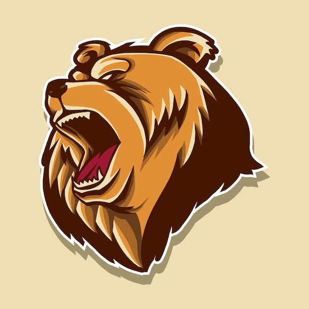 熊头咆哮插画