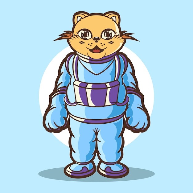 猫宇航员插画