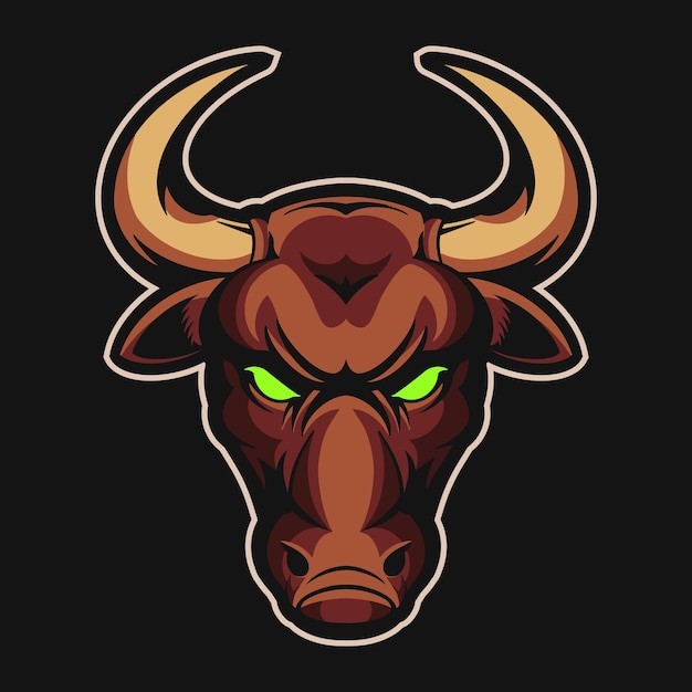 公牛头插画