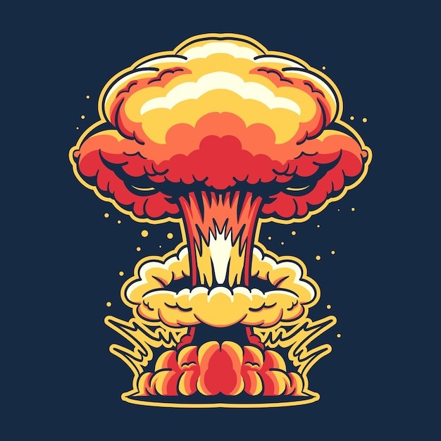 爆炸蘑菇云插画