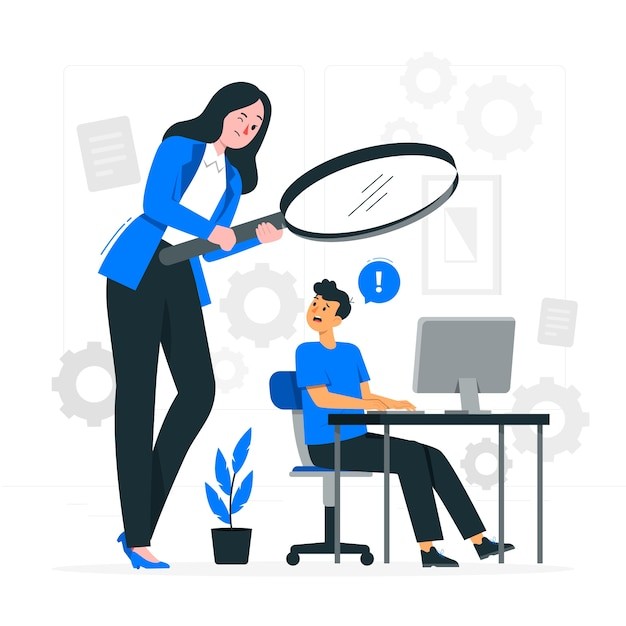 职场监督插画