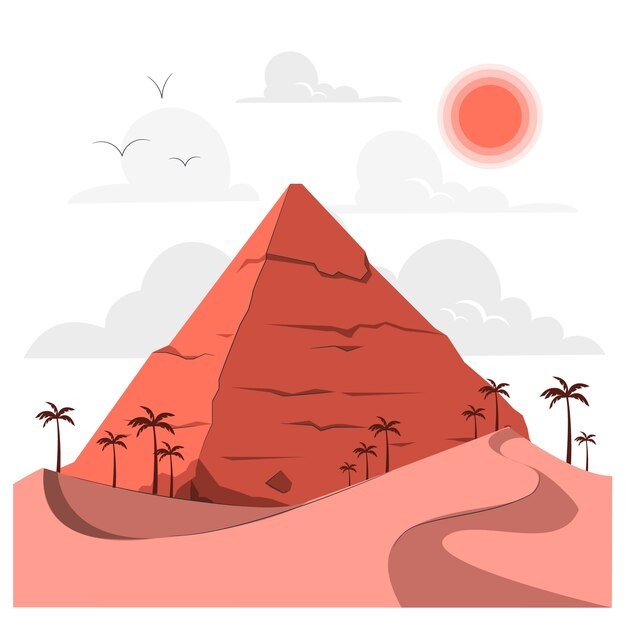 沙漠金字塔插画