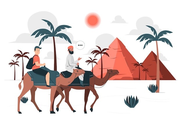 金字塔之旅插画