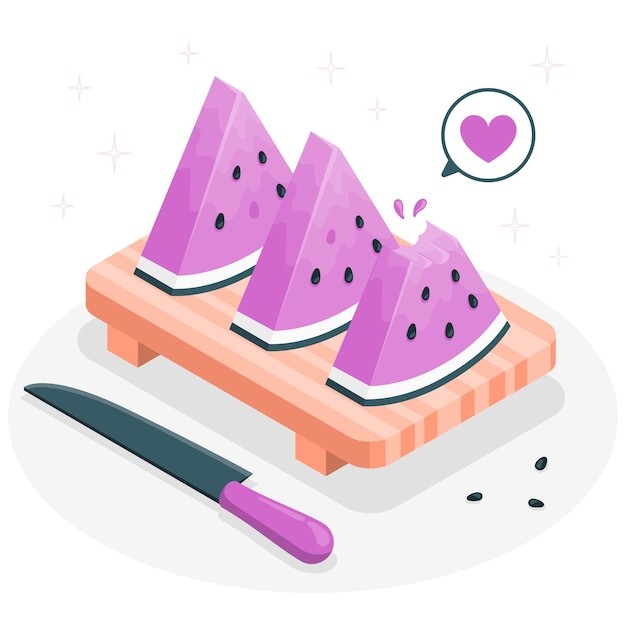 西瓜切片插画
