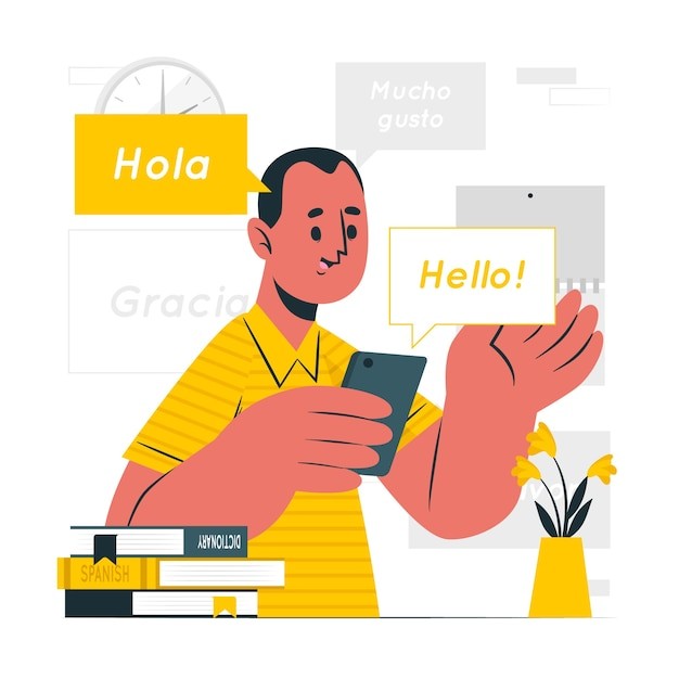 学习西班牙语插画