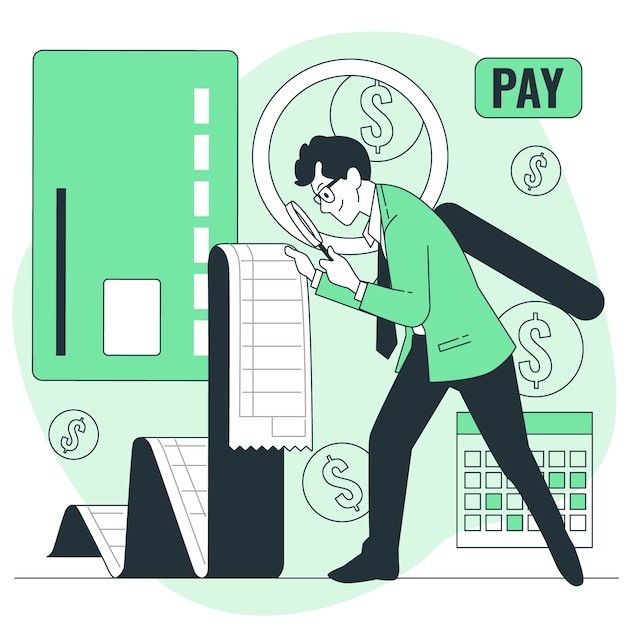 账单分析插画