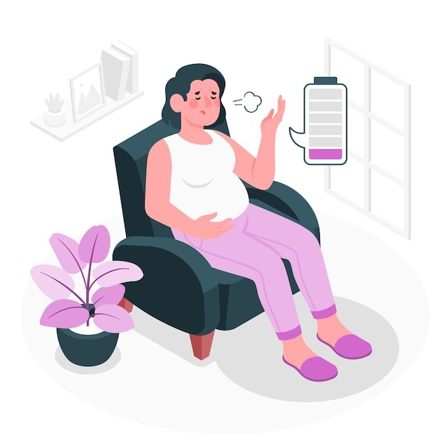 妊娠疲劳插画