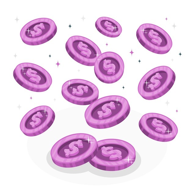 散落的硬币插画
