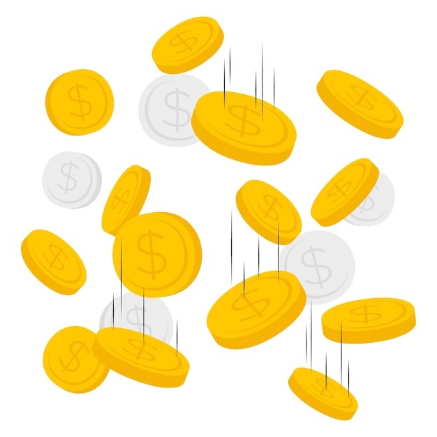 散落的硬币插画