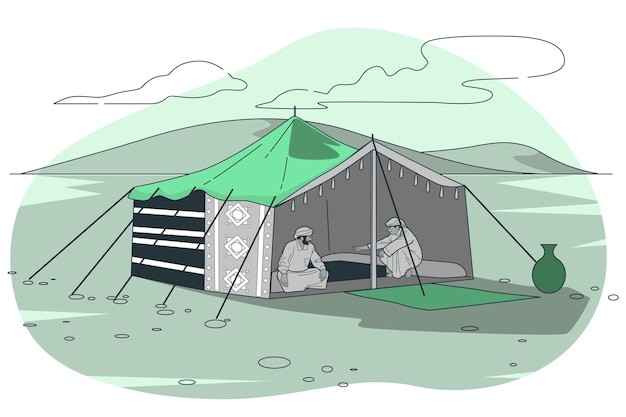 沙漠帐篷插画