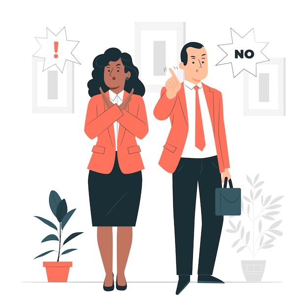 商务人士伸手拒绝插画