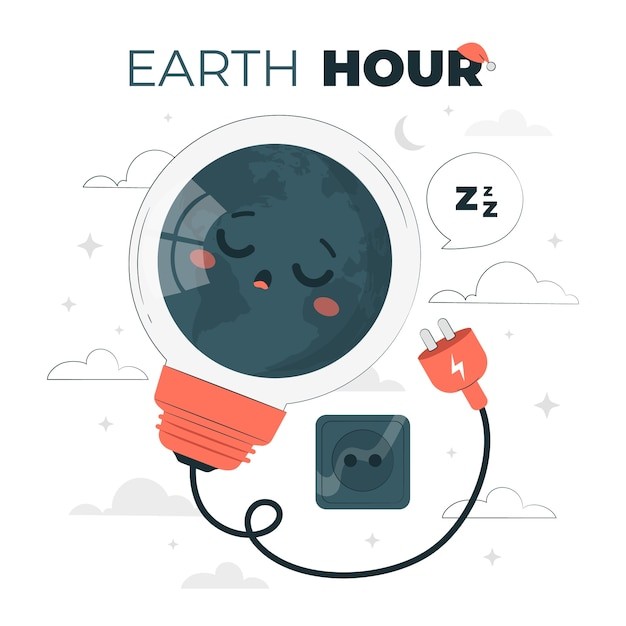 地球一小时插画
