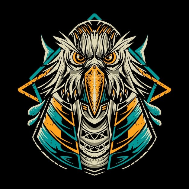 阿努比斯鸟头插画
