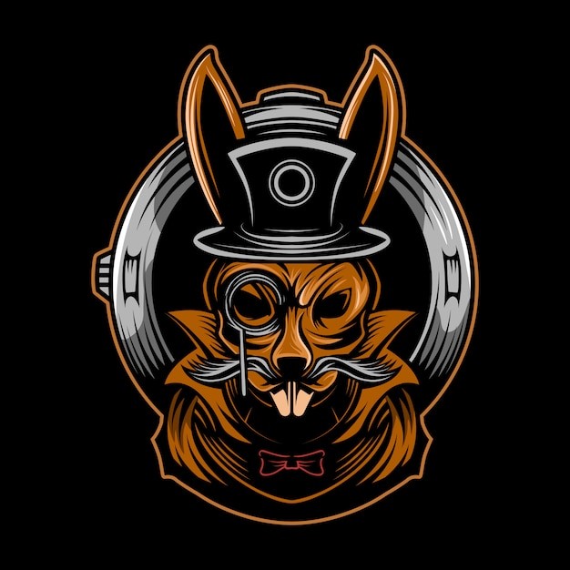 蒸汽朋克兔子插画