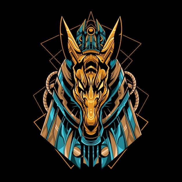 阿努比斯狗头人插画