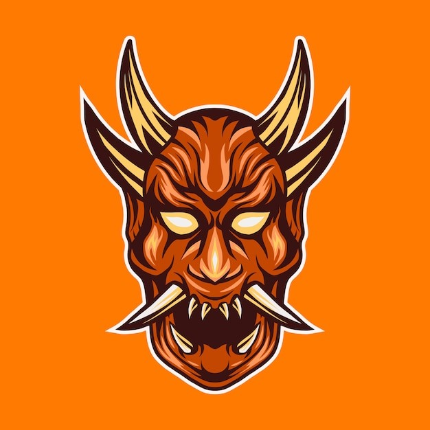 日本魔鬼面具插画