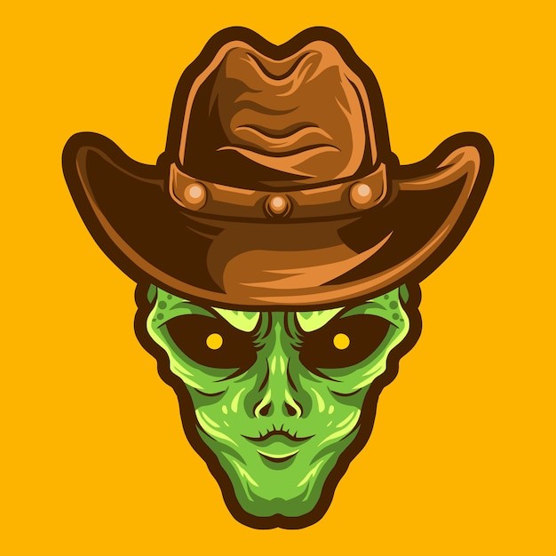 外星人牛仔插画