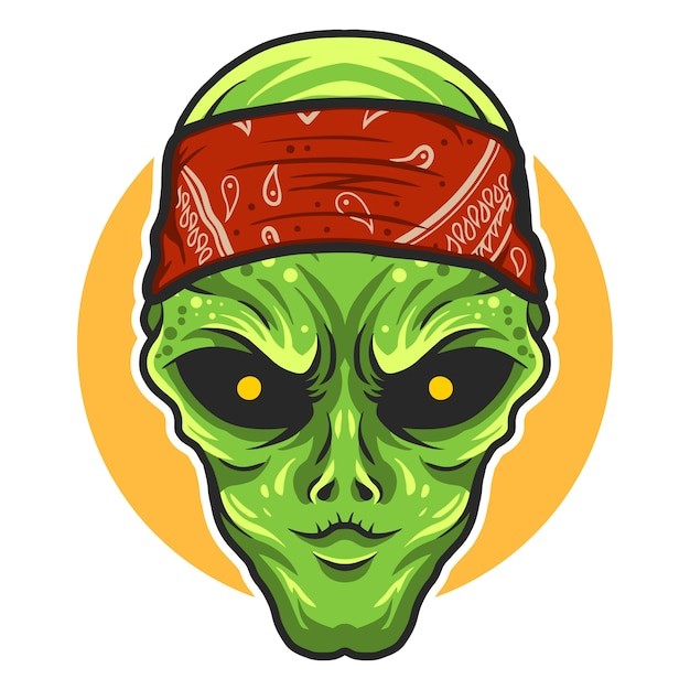 外星人戴头巾插画