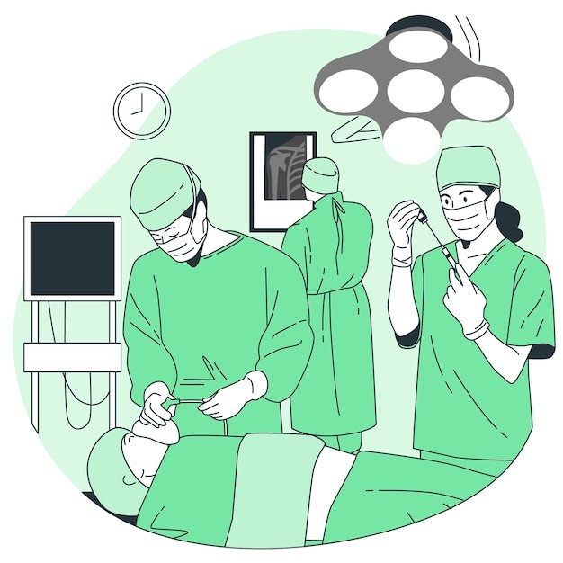 外科医生准备手术插画