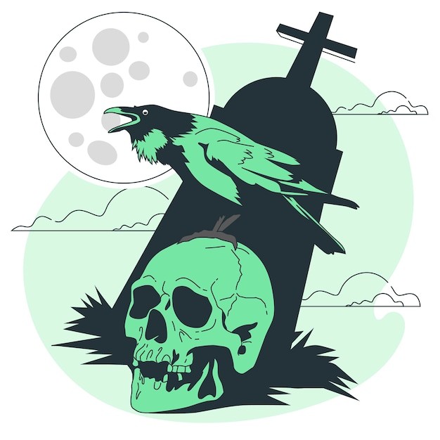 乌鸦象征死亡插画