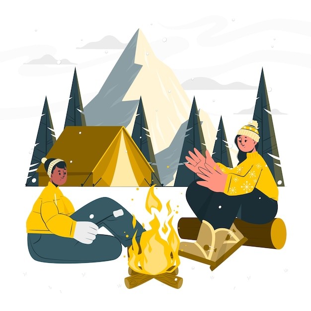 冬季露营插画