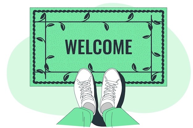 欢迎地垫插画