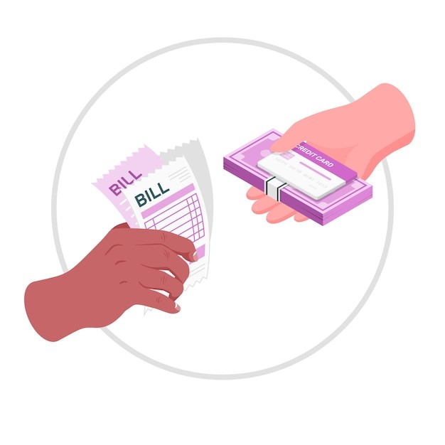 支付账单插画