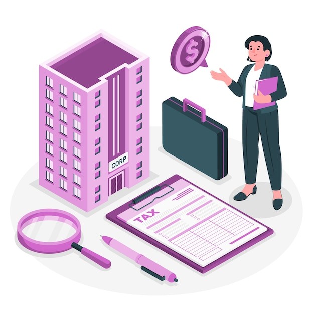 企业税收插画