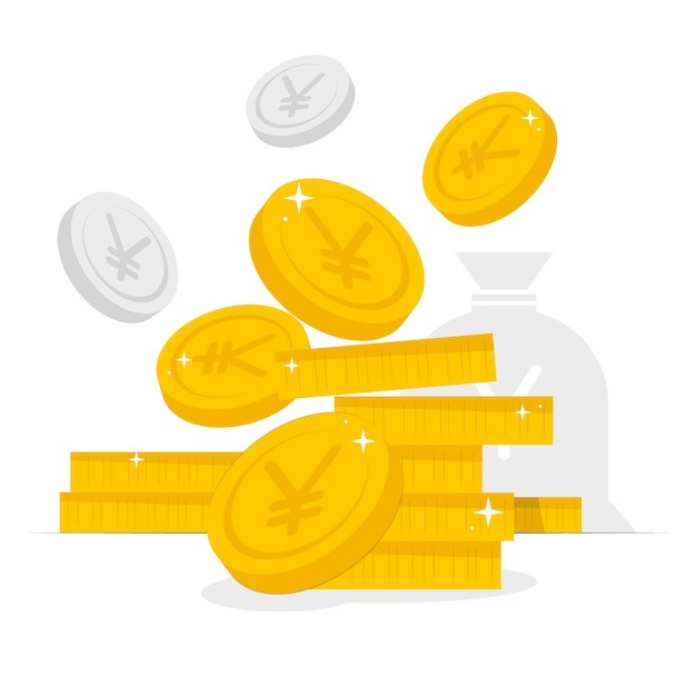 日元硬币插画