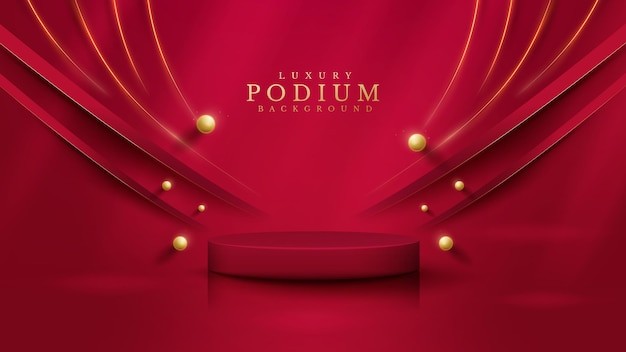 红色产品展台华丽背景