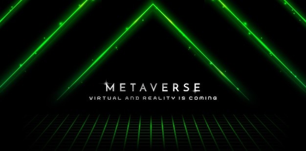 黑色绿色荧光三角线条背景