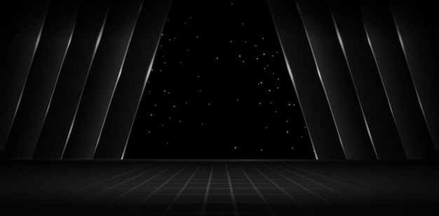 白色荧光线条黑色背景