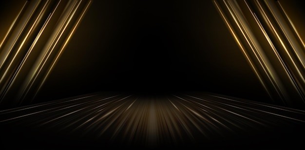 金色荧光线条黑色背景