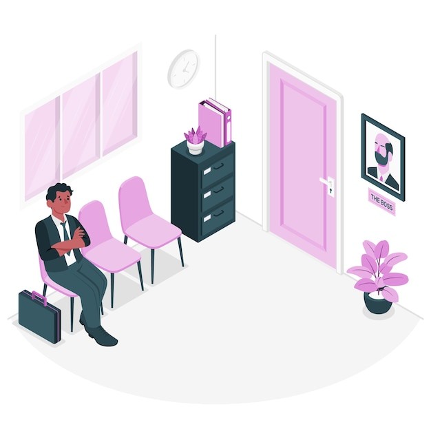 商务等候室插画
