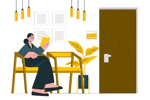 商务等候室插画