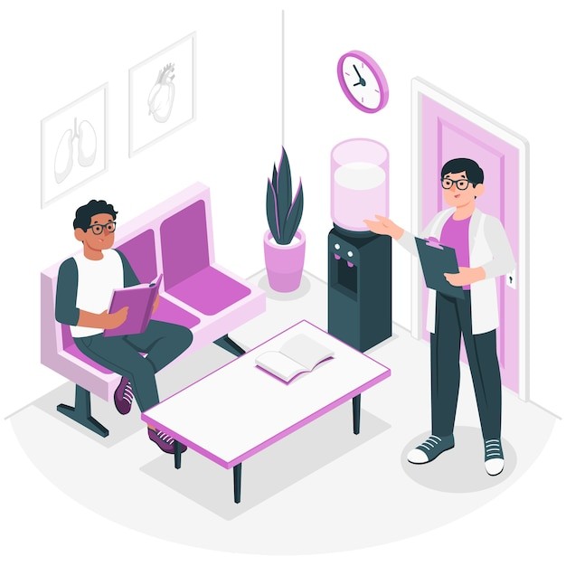 医院候诊室插画