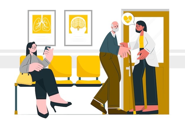 医院候诊室插画