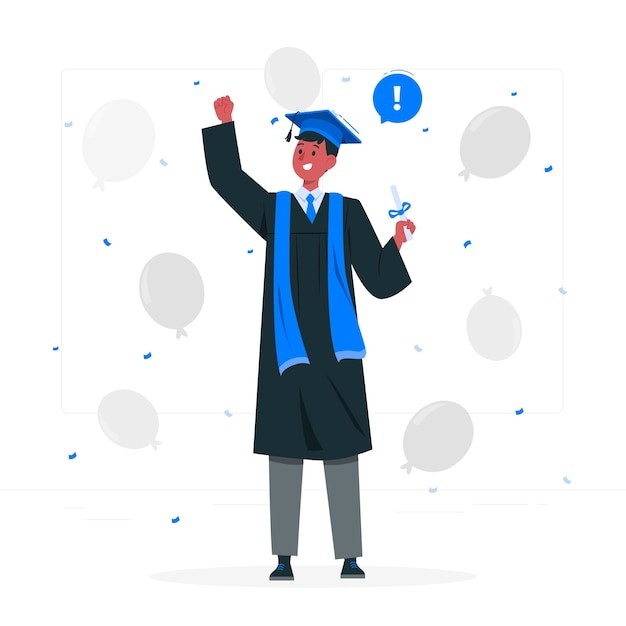 男大学生毕业插画
