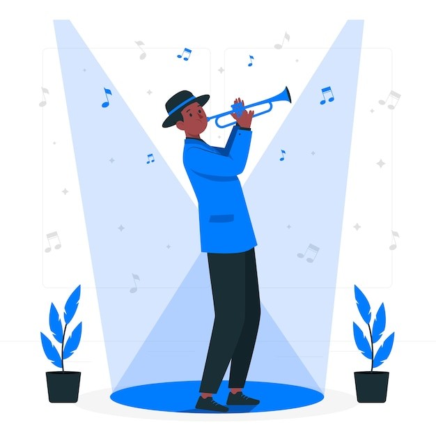 爵士小号插画