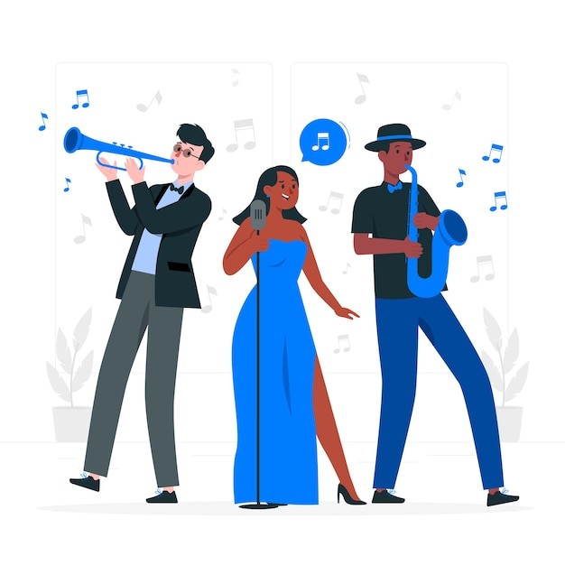 爵士乐队插画