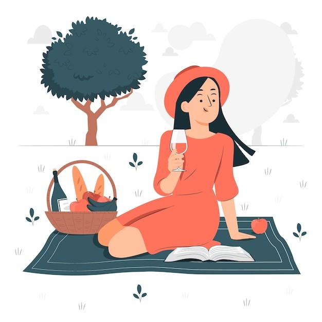 时尚野餐插画