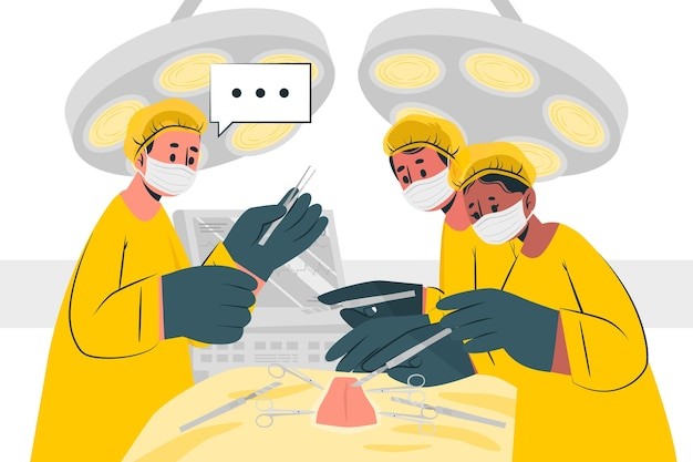 外科医生做手术插画