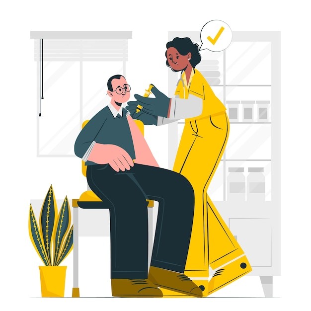 护士为病人打针插画