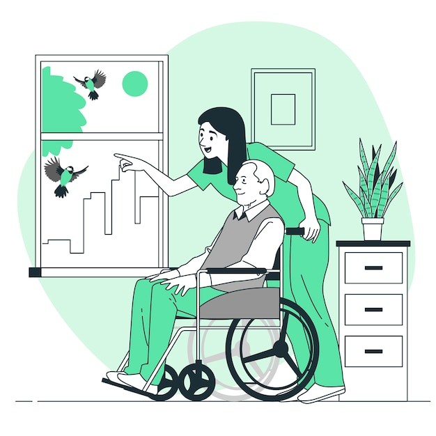 人性化关怀扁平插画