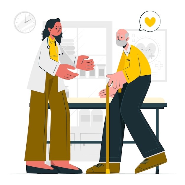 人性化关怀扁平插画