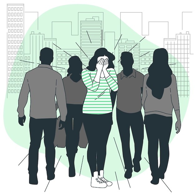 惊恐发作焦虑症扁平插画