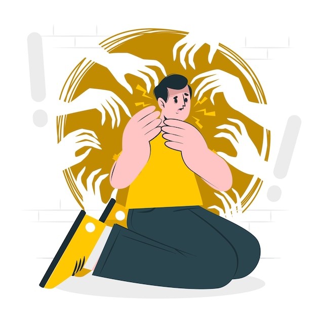 惊恐发作焦虑症扁平插画